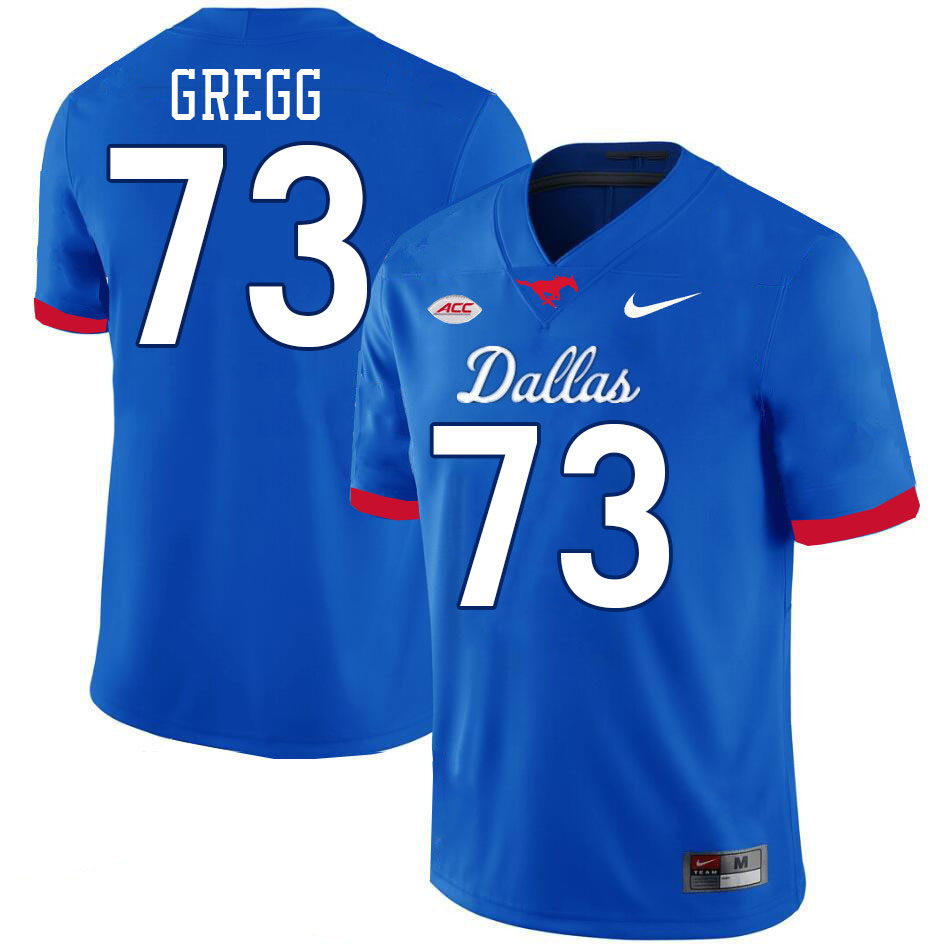 SMU Mustangs #73 Forrest Gregg Jersey College Football Uniforms-Dallas Royal